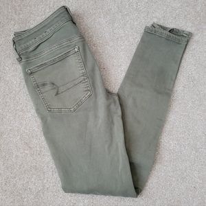 American Eagle Green Ripped Jeans